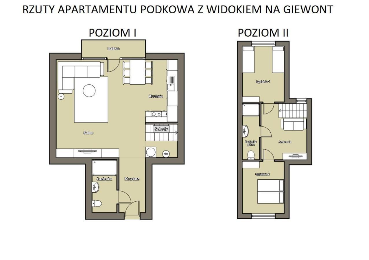 Apartament Podkowa Z Widokiem Na Giewont Kościelisko Buitenkant foto